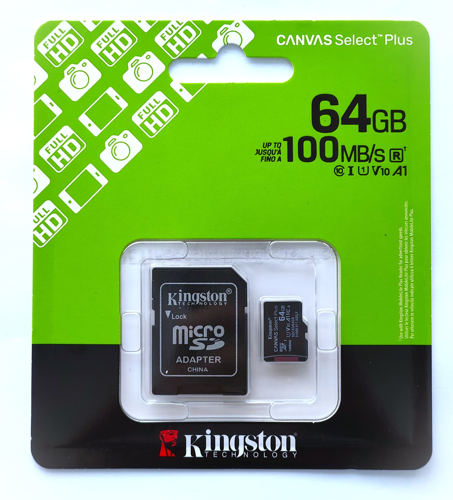 MicroSD Card with Adapter - 64GB (Class V10)